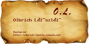 Olbrich László névjegykártya